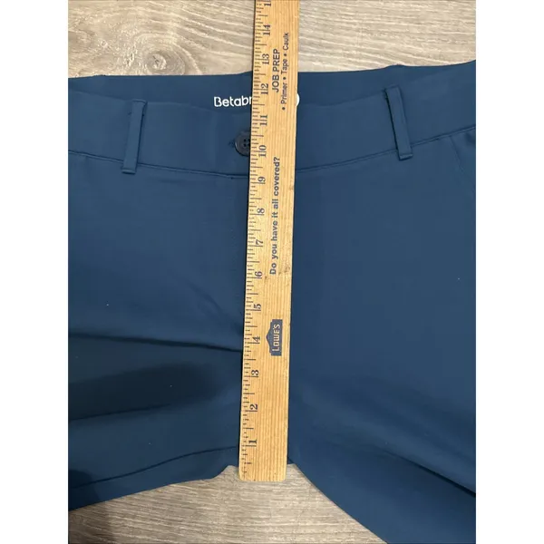 BetaBrand Women's Size L Long Classic Straight Leg Dress Yoga Pants‎ Blue - Image 6