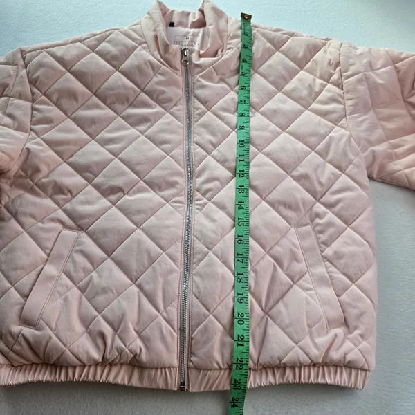 Adidas Womens Quilted Bomber Jacket Pink Full Zip Diamond Quilt IM5566‎ Size M - Image 11