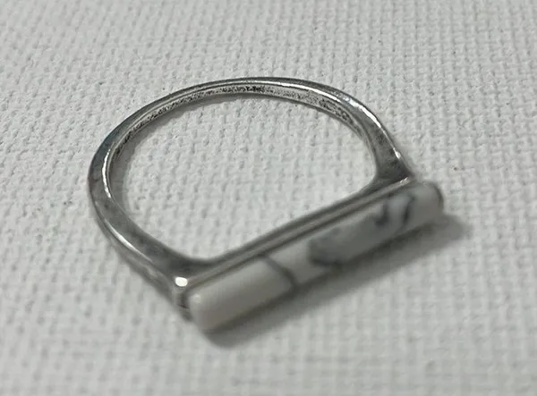 Marble Silver Womens Ring - Image 7