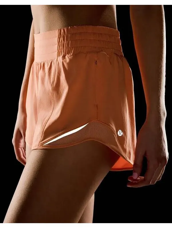 Lululemon Hotty Hot High Rise Shorts 2.5” Size 4 Coral Orange Lined Running - Image 2