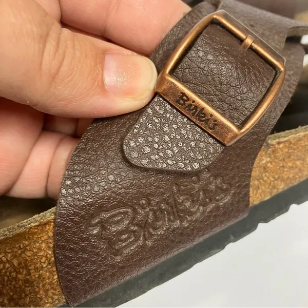 Birkenstock’s Birki’s brown criss cross slides sandals size 36 ladies‎ size 5 - Image 2