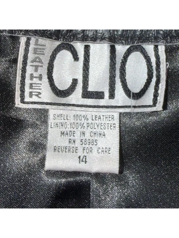 Clio Leather Pants Women’s 14 Black Straight Leg Vintage - Image 6