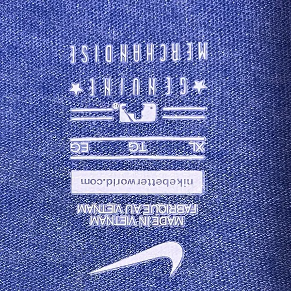 New York Mets Shirt Womens XL Blue MLB Baseball Nike V Neck Stripe Sleeves - Image 5