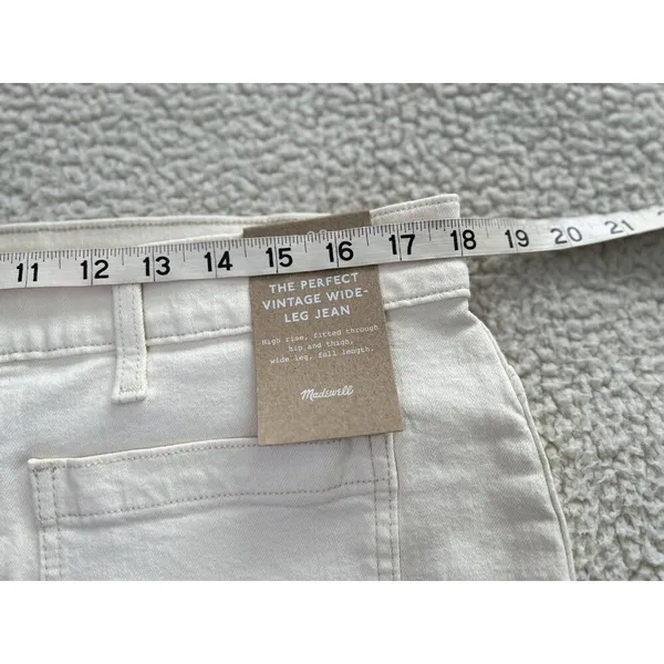 Madewell The Perfect Vintage Wide-Leg Jean w/Patch Pockets Vintage Canvas Sz 32 - Image 13