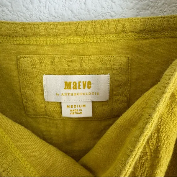 Anthropologie MAEVE Callie Yellow Side Button Tank Top Size M Square Neck Blouse - Image 4
