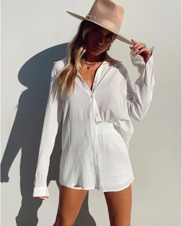 Princess Polly White Button-Down and Short Chloe Set - Image 3