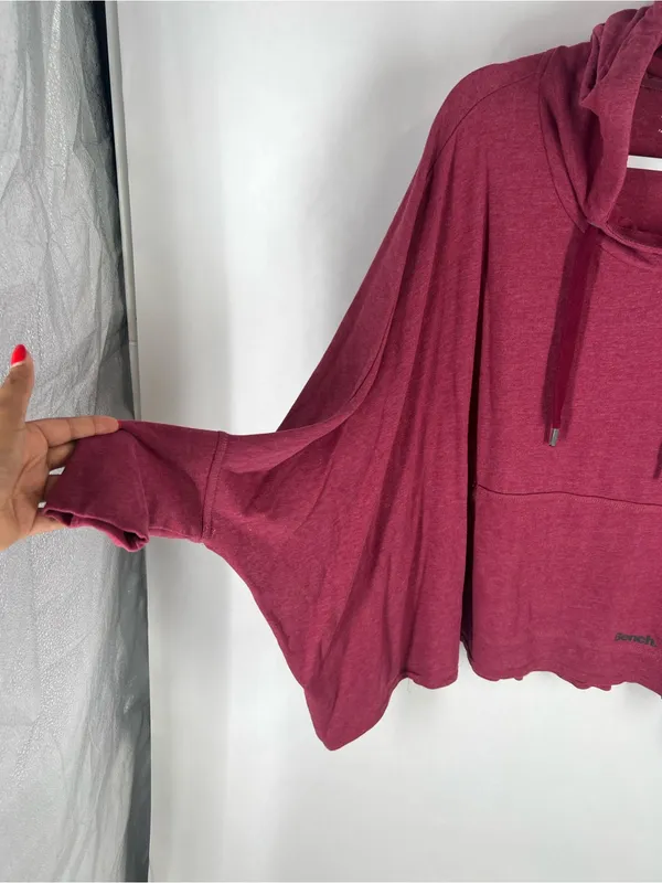Bench Draped‎ Dolman Hoodie Size M Pink Oversized Pullover Top - Image 5