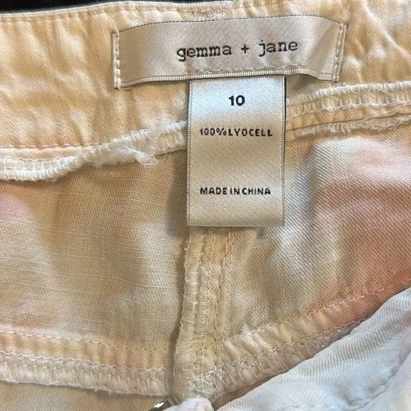 Gemma + Jane Wide Leg Pants Women's Tie Dye Pink Cream‎ Size 10 - Image 5