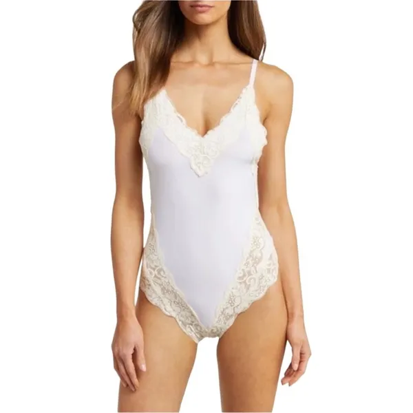 FREE PEOPLE x HAH Bodysuit S Backless Lace Formfiting Retro Feminine Cottage NWT - Image 2