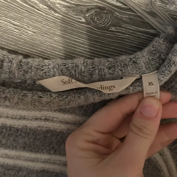 Soft Surroundings‎ Striped Cozy Knit Sweater Pullover Size XL - Image 2