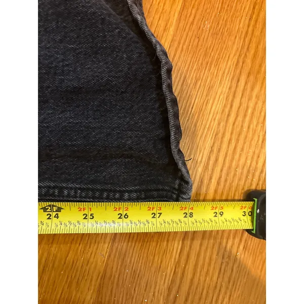 Abercrombie & Fitch Curve Love High Rise Vintage Flare Jeans Black 26/2S Raw Hem - Image 4
