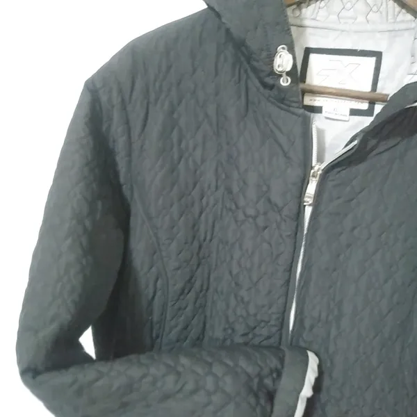 ZeroXposur XL Hoodie Micro Quilted Travel Jacket in Black Gray - Image 8