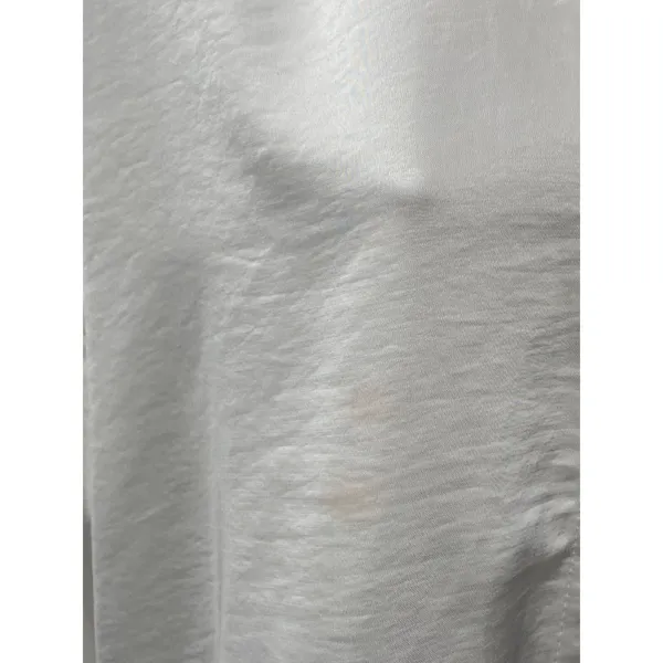 Zara Women's White Silky Satin Collared Long Sleeve Button Down Shirt Top Size M - Image 5