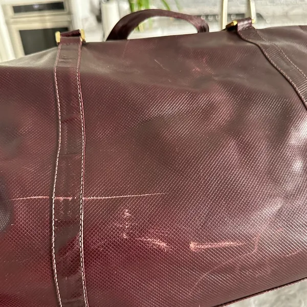 Vintage Bottega Veneta Leather Overnight‎ Duffle Bag - Image 5
