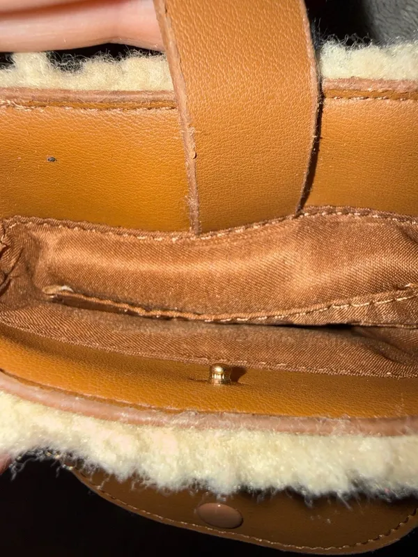 Steve Madden Sherpa Faux Fur Mini Crossbody Phone Bag - Image 9