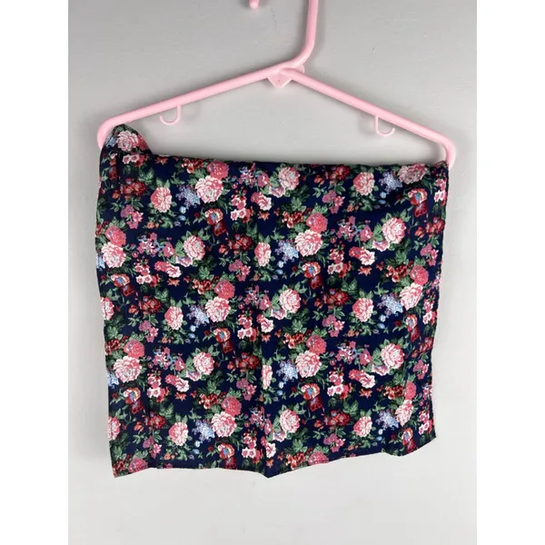 Express 100% Cotton Floral Square Bandana 12” x 12” Navy Multi - Image 4