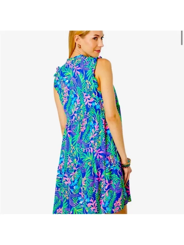 Lilly Pulitzer Briela Dress, How You Like Me Prowl Borealis Blue, Medium - Image 5