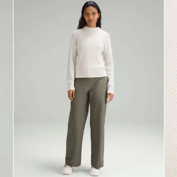 Lululemon Cotton-Blend Mock-Neck Sweater Heathered Bone Small Women’s W3HBGS - Image 11