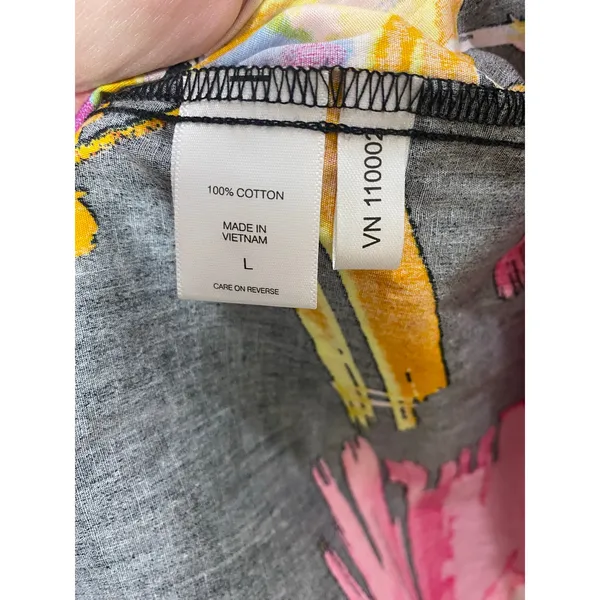 New York & Company 3/4 sleeve wrap dress colorful abstract print Sz L Boho - Image 6