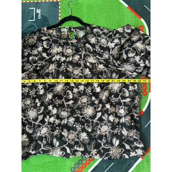 Sanctuary XL Floral Sheer‎ Blouse Black Pink Long Sleeve Boho Top Spring Flowy - Image 4