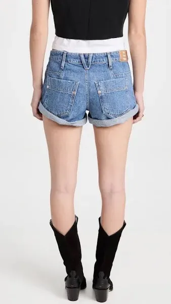 NWT Free People Beginner's Luck Slouchy Roll Cuff Denim Shorts. Size 28 - Image 7