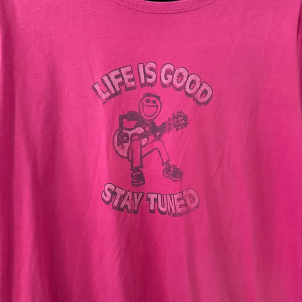 Life Is Good Pink Short Sleeve Classic Fit Graphic T-Shirt - Image 2