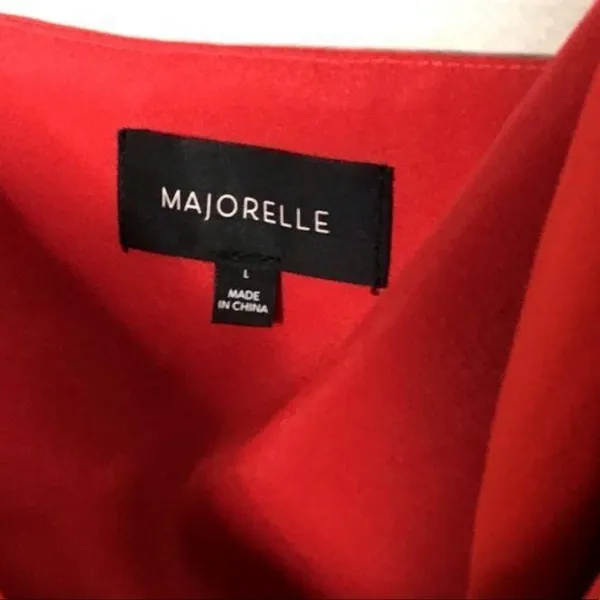 Majorelle Bridget Mini Dress Size Large Ruby Red Strapless Off the Shoulder - Image 5