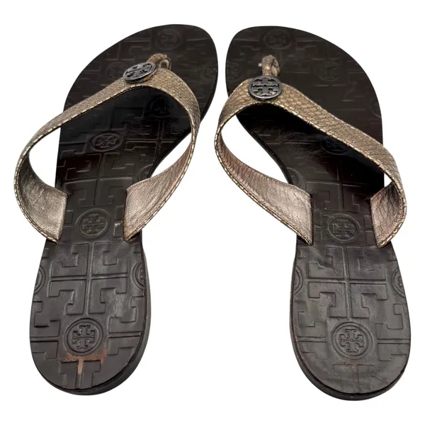 Tory Burch Thora Sandal Flip Flop Thong Logo Snake Quiet Luxury Resort Old Money - Image 4