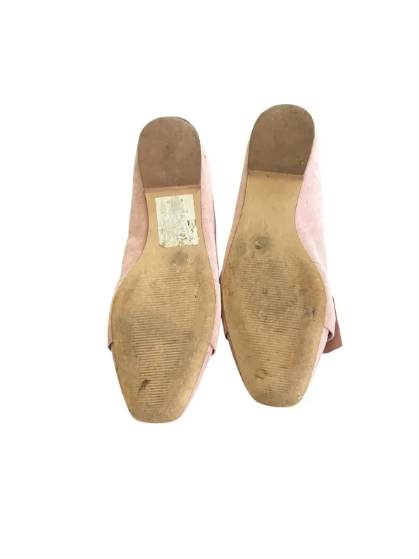Talbots Stella Bow Loafer Sz 8M Pink Suede Modern Square Toe Business Casual - Image 3