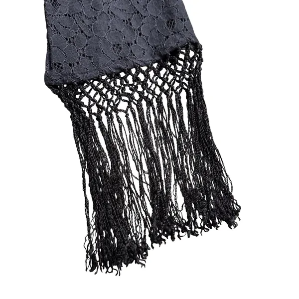 Denim & Supply Ralph Lauren‎ Lace Mini Dress Size 4 Black Fringe Victorian Goth - Image 7