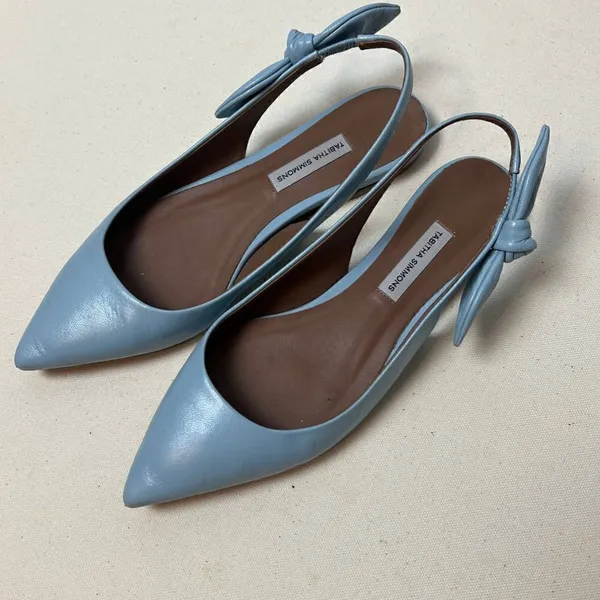 Tabitha Simmons Blue Slingback Bow Flats Sz. 36 (US 5.5) - Image 6