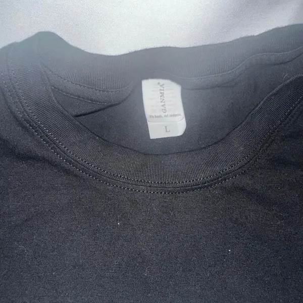GANMIA Absolutely Not Graphic T-Shirt Black Cotton Minimalist Tee Womens Large - Image 2