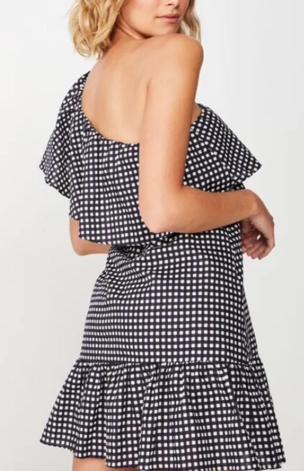 Cotton On e Shoulder Gingham Check Dress - Image 4