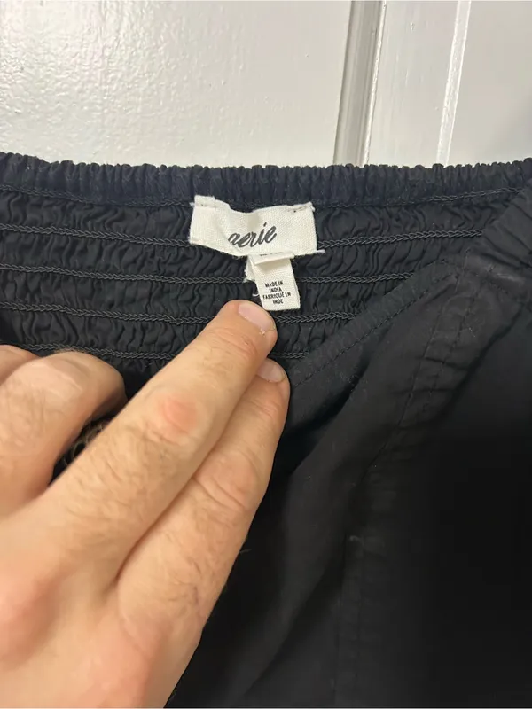 aerie Black Puff Sleeve Square Neck Crop Top - Image 3