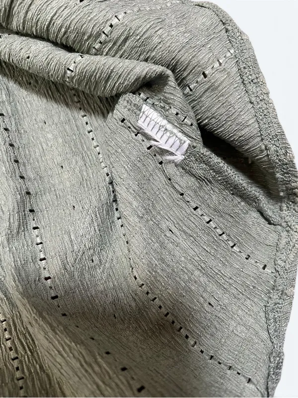 Frye Textured Long Sleeve Peasant Blouse Boho Western Eyelet top green sage Med - Image 7