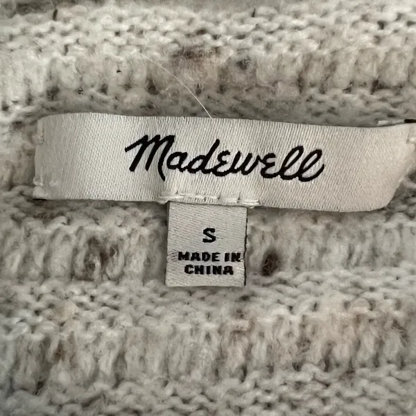 Madewell Off White Confetti Mock Neck Sweater Cozy Fuzzy Winter Pullover Size S - Image 5