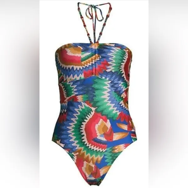 Farm Rio Chevron Toucans One Piece, size X-Small, $189 - Image 8