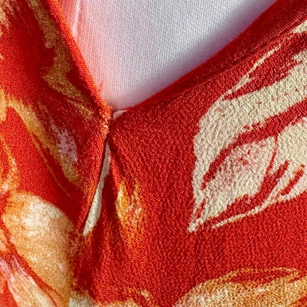 Free People Back 2 You Red Floral Strappy Open Side Midi Slip Dress Boho Sz S🧡 - Image 9