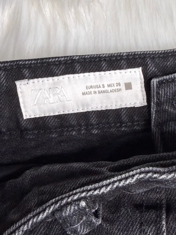 Zara Black Denim Asymmetrical Crossover Skort - Image 4