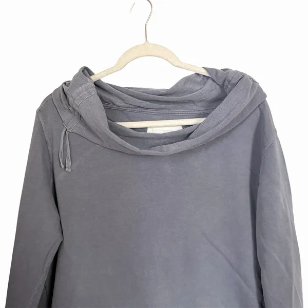 Aerie Women's Sz XL Gray Cowl Neck Cozy Boho Front Pocket Pullover Sweater Y2K - Image 2