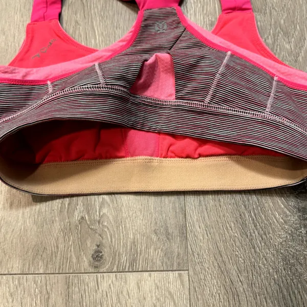 Lululemon Womens Run Stuff Your Bra‎ Pink Striped Sports Bra Size 6 - Image 5