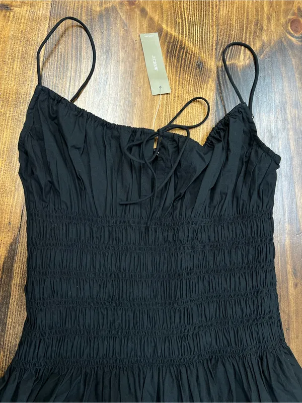 J. Crew Reverie dress cotton poplin in Black Size XS Midi NWT - Image 7