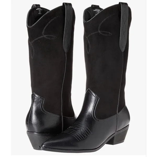 NEW The Drop Black Cowboy Cowgirl Ace Midshaft Western Boot 11 - Image 9