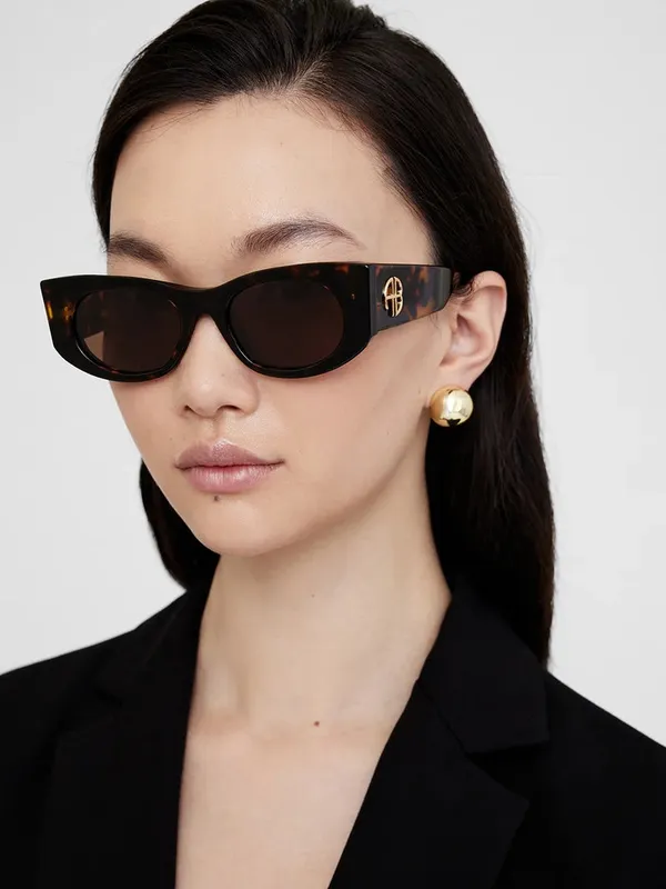 Anine Bing Madrid Sunglasses in Dark Tortoise - Image 2