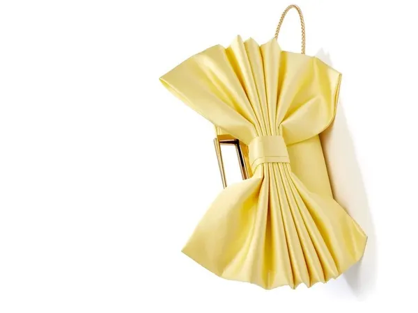 Nwt Alice + Olivia Semira Bow Clutch Bag Butter Yellow - Image 5