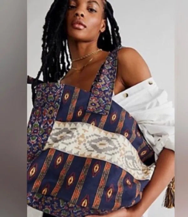 Free People Basel Tassel Patchwork Tote In Southwestern Pattern NWOT - Image 2