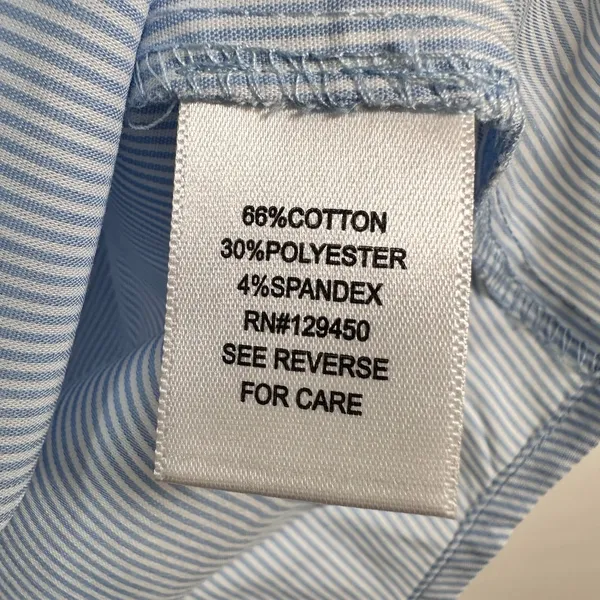 Apt 9 Womens Blue White Pinstripe Button Down‎ Shirt XL Structured Top - Image 6