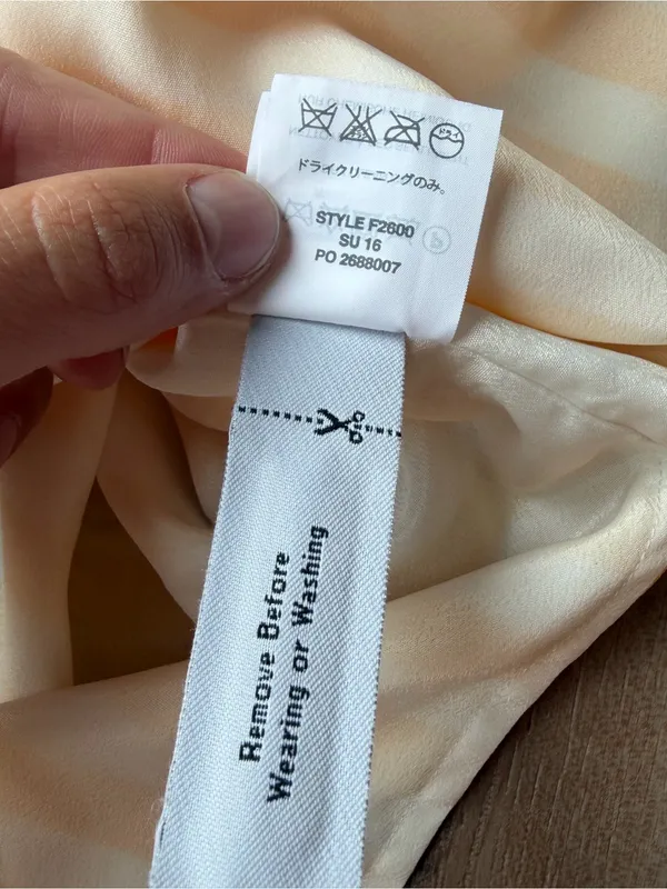 J.Crew 100% Silk Yellow White Striped Maxi Dress Side Slits - Image 5