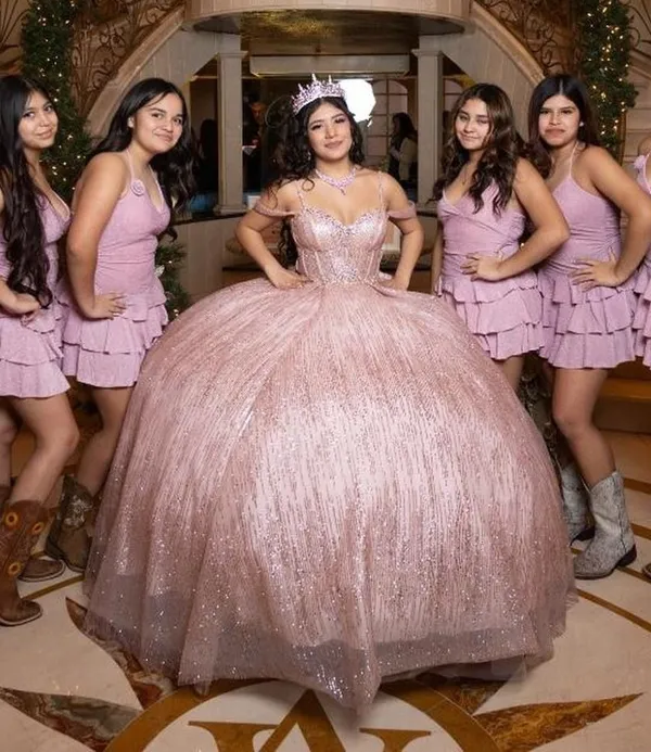 Pink sparkly dress - Image 2