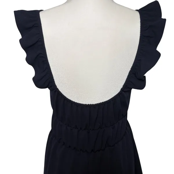 New Altar'd State Navy Blue Mini‎ Dress Babydoll Graduation Ruffle Strap sz XS - Image 3